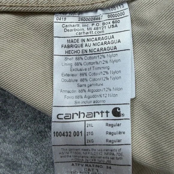 Carhartt FR Black Faded Work Jacket Shirt Mens 2XL Snap Front Shacket Cat 3